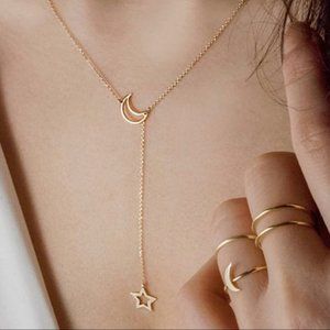 Gold Star and Moon Necklace Gold Star Moon Necklace Necklace Necklace Necklace